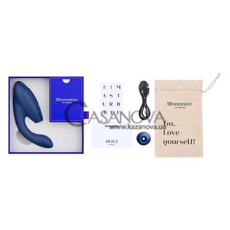 Основне фото Безконтактний вібратор-стимулятор Womanizer Duo 2 синій 20,3 см