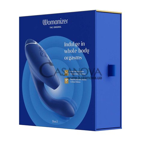 Основне фото Безконтактний вібратор-стимулятор Womanizer Duo 2 синій 20,3 см