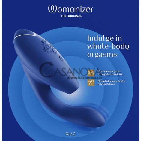 Основное фото Бесконтактный вибратор-стимулятор Womanizer Duo 2 синий 20,3 см