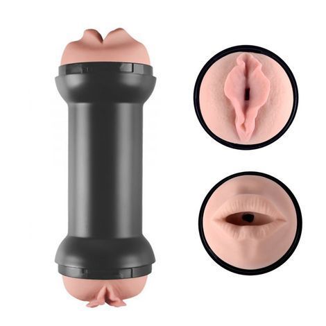 Основное фото Двухсторонний мастурбатор Lovetoy Training Master Double Side Stroker Mouth and Pussy телесный