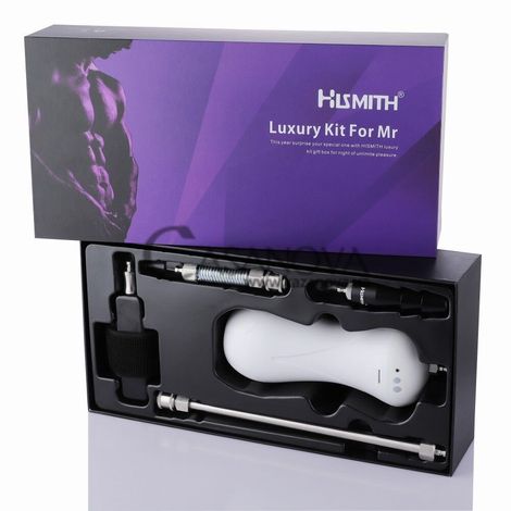 Основное фото Мастурбатор-вагина с вибрацией и набором адаптеров для секс-машин Hismith Luxury Kit For Mr телесный