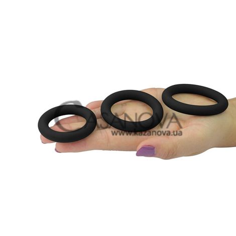 Основне фото Набір із 3 ерекційних кілець Power Plus Cock Ring Series Soft Silicone Snug Ring чорний