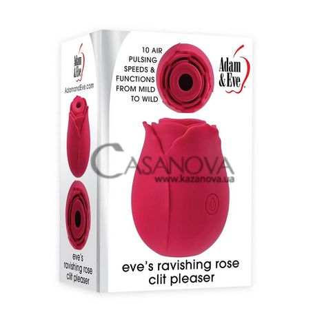 Основное фото Вакуумный стимулятор клитора Eve's Ravishing Rose Clit Pleaser красный 7,6 см