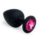 Дополнительное фото Анальная пробка Crystal Anal Plug L чёрная с ярко-розовым кристаллом 9 см