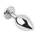 Дополнительное фото Анальная пробка EGZO Silver Round Plug S серебристая с чёрным кристаллом 7 см