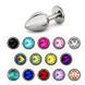 Дополнительное фото Анальная пробка EGZO Silver Round Plug S серебристая с чёрным кристаллом 7 см