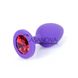 Дополнительное фото Анальная пробка Jewellery Red Crystal фиолетовая 7 см