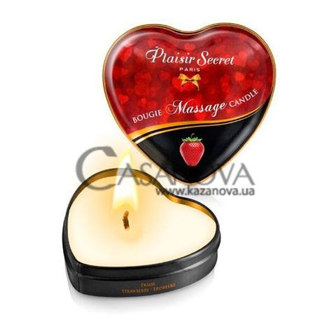 Основне фото Масажна свічка серце Plaisirs Secrets Bougie Massage Candle полуниця 35 мл