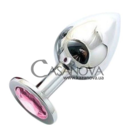 Основне фото Анальна пробка Anal Jewelry Plug Large срібляста з рожевим кристалом 9,5 см