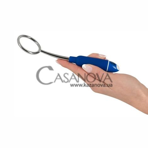 Основне фото Вібростимулятор для головки пеніса Glans Stimulation Loop сріблясто-синій 19,1 см