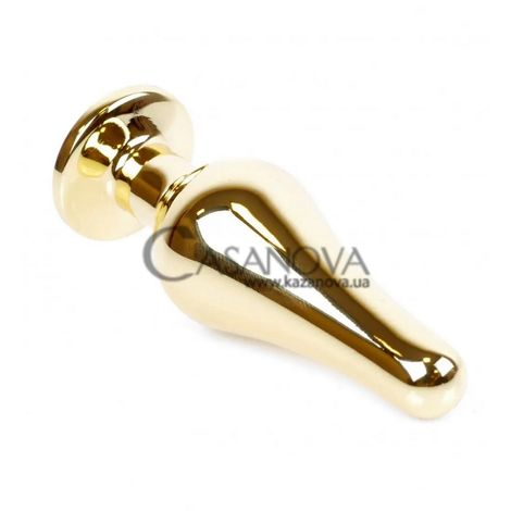 Основное фото Анальная пробка Jewellery Gold Сlear Crystal золотистая 9,5 см