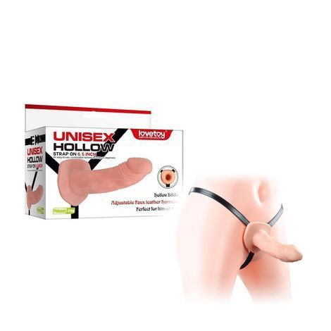 Основне фото Пустотілий реалістичний страпон Lovetoy Unisex Hollow Strap On тілесний 19 см