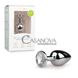 Дополнительное фото Анальная пробка EasyToys Metal Butt Plug серебристая с белым камнем 7,2 см