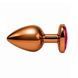 Дополнительное фото Анальная пробка EGZO Dark Gold Heart Plug S золотистая с малиновым кристаллом 7,1 см