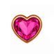 Дополнительное фото Анальная пробка EGZO Dark Gold Heart Plug S золотистая с малиновым кристаллом 7,1 см