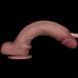 Додаткове фото Реалістичний фалоімітатор з рухливою крайньою плоттю Lovetoy 10'' Sliding Skin Pro II Dual Layer Silicone Dong тілесний 25 см
