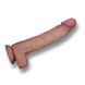 Додаткове фото Реалістичний фалоімітатор з рухливою крайньою плоттю Lovetoy 10'' Sliding Skin Pro II Dual Layer Silicone Dong тілесний 25 см