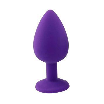 Основное фото Анальная пробка ToyJoy Diamond Booty Jewel Medium фиолетовая с прозрачным камнем 8 см