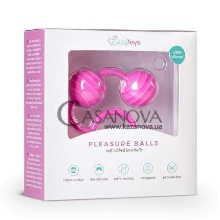 Основне фото Вагінальні кульки EasyToys Pleasure Balls Soft Ribbed Love Balls рожеві