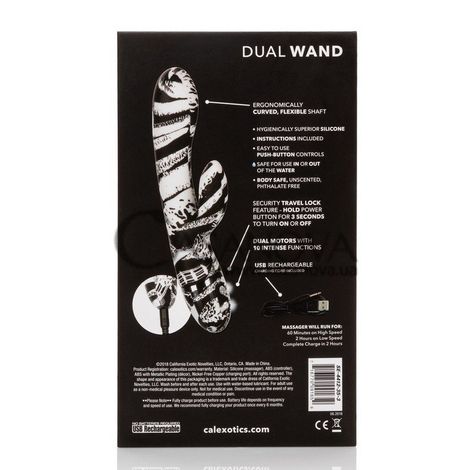 Основне фото Rabbit-вібратор Hype Dual Wand чорно-білий 11,5 см