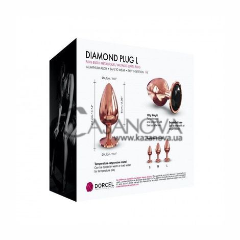 Основне фото Анальна пробка Dorcel Diamond Plug L золотиста з чорним 9,5 см