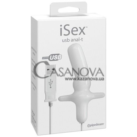 Основное фото Анальная пробка с вибрацией iSex USB Anal-T белая 13 см