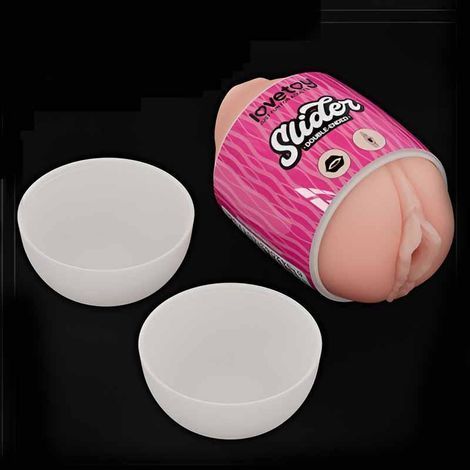 Основное фото Двухсторонний мастурбатор-яйцо Lovetoy Slider Double-Ended Masturbator телесный