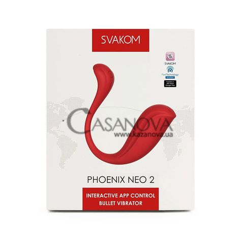 Основное фото Интерактивное виброяйцо Svakom Phoenix Neo 2 красное 12,8 см