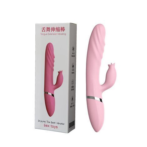 Основне фото Rabbit-вібратор з імітацією фрикцій та нагріванням Boss of Toys Tongue Extension Vibrating рожевий 21,9 см