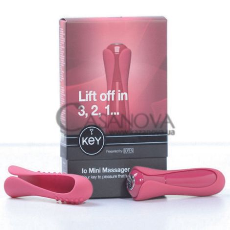 Основное фото Вибратор с двумя насадками KEY IO Mini Massager розовый 11 см