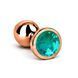 Дополнительное фото Анальная пробка EGZO Rose Gold Round Plug S в розовом золоте с бирюзовым кристаллом 7 см
