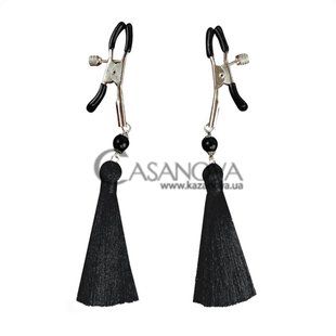 Основне фото Затискачі для сосків Art Of Sex Nipple Сlamps Black Tassels сріблясті з чорним