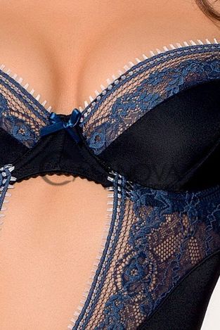 Основное фото Корсет с подвязками Passion Gisele чёрный с синим
