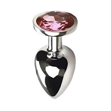 Основне фото Анальна пробка Silver Pink Topaz L сріблясто-рожева 9 см