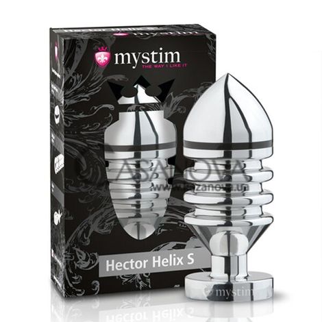 Основне фото Анальна пробка для електростимуляції Mystim Hector Helix S срібляста 10 см