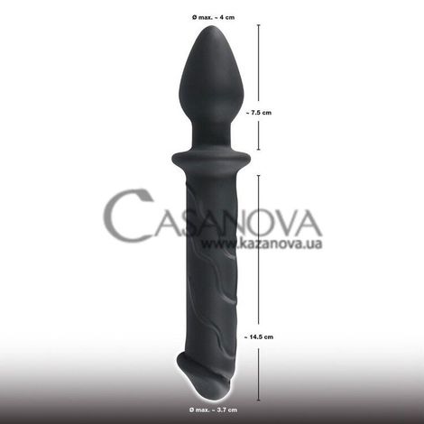 Основне фото Анальний фалоімітатор із пробкою Black Velvets Dildo & Plug чорний 22,8 см