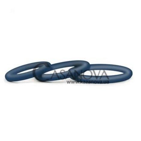 Основне фото Набір із 3 ерекційних кілець Hombre Snug Fit Silicone Thin C-Rings синій
