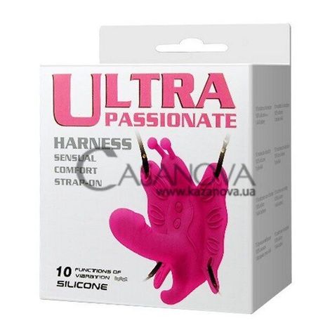 Основное фото Клиторальная вибробабочка Ultra Passionate Harness BW-022045 розовая