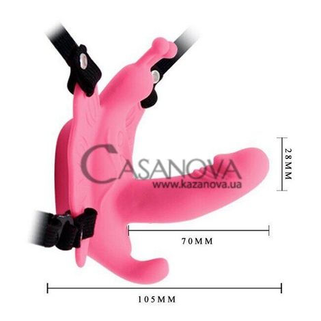 Основное фото Клиторальная вибробабочка Ultra Passionate Harness BW-022045 розовая