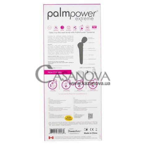 Основне фото Вібромасажер PalmPower Extreme чорно-рожевий 26,5 см