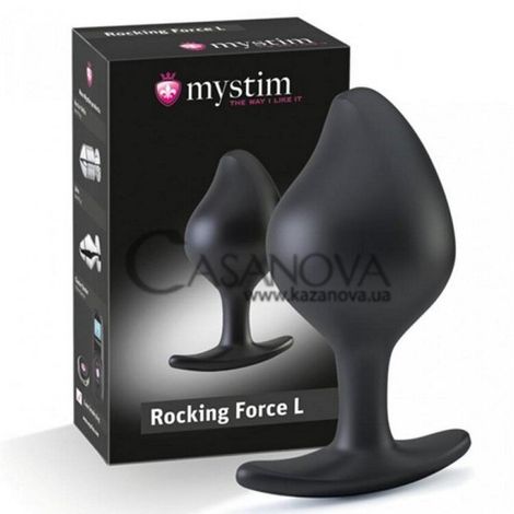 Основное фото Анальная пробка для электростимуляции Mystim Rocking Force L чёрная 10,5 см