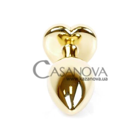 Основне фото Анальна пробка Jewellery Gold Heart Black Crystal золотиста 7 см