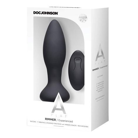 Основне фото Анальна вібропробка Doc Johnson A-Play Rimmer чорна 14,6 см