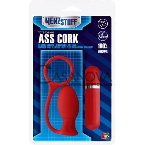 Основное фото Анальная вибропробка с кольцом Menz Stuff Ass Cork красная 7,5 см