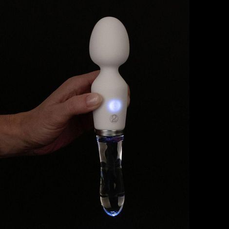 Основное фото Двухсторонний вибромассажёр You2Toys Liaison Wand LED Vibrator белый 21,5 см
