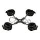 Додаткове фото Хрестовина з фіксаторами Easytoys Ankle and Wirst Cuffs and Hogtie Set чорна