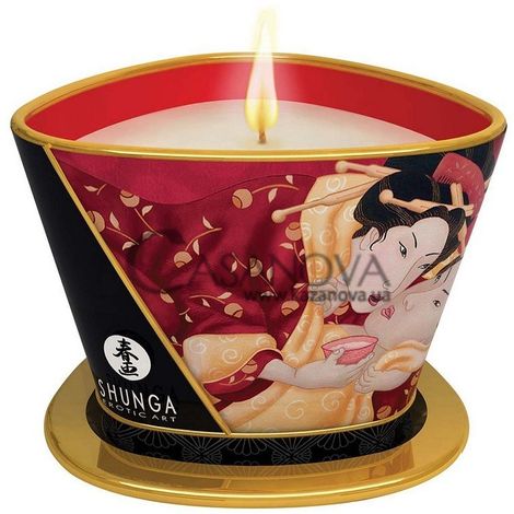 Основне фото Масажна свічка Shunga Massage Candle шампанське-полуниця 170 мл
