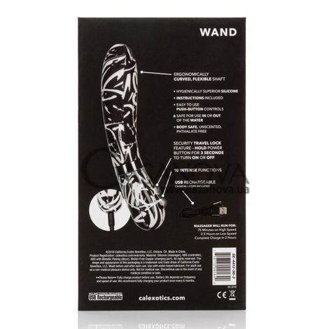 Основное фото Вибратор Hype Wand чёрно-белый 12 см