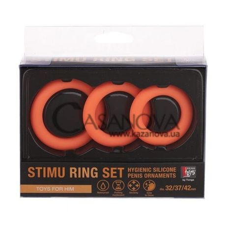 Основное фото Набор эрекционных колец Neon Stimu Ring Set оранжевый