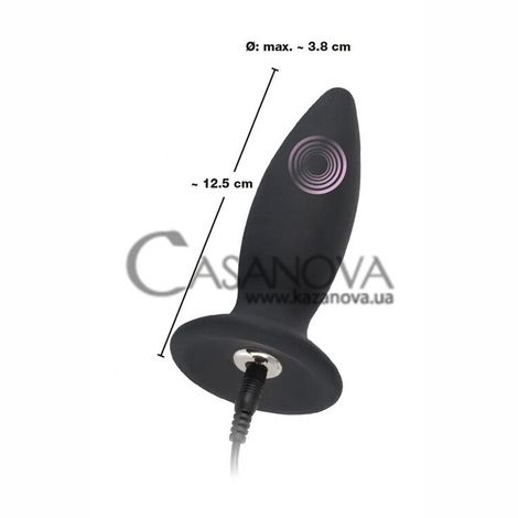 Основне фото Анальна вібропробка Black Velvets Rechargeable Plug Large чорна 14,7 см